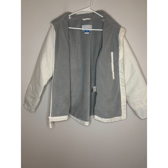 COLUMBIA Soft Shell Jacket Womens S White Gray Fleece Lined Pockets Winter - Picture 8 of 10